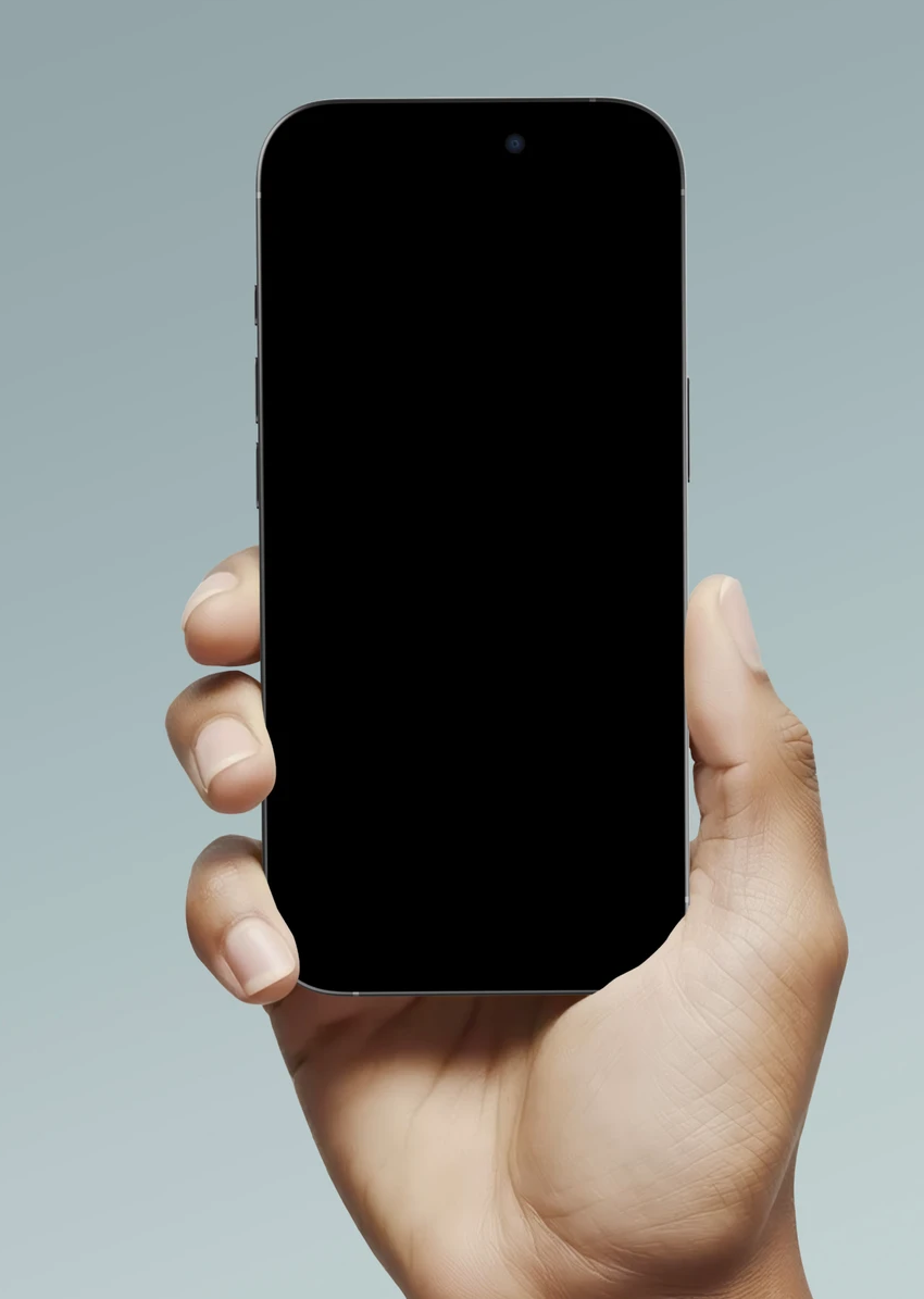 A hand holding a phone running Budgets
